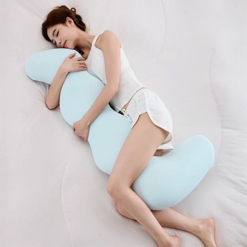 New Multi-functional L Shaped Long Throw Pillow Creative Seahorse Cool Feeling Side Sleepers Pillows Memory Cushion Back Pillows